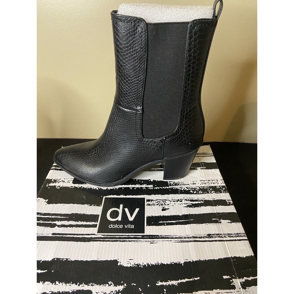 Dolce Vita Black‎ Leather Ankle Boots Womens Versatile Footwear Staple